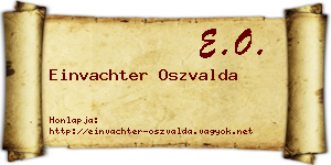 Einvachter Oszvalda névjegykártya